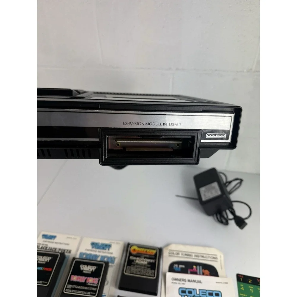 Vintage Lot Coleco Vision Console, Controllers, Games Tested And Works